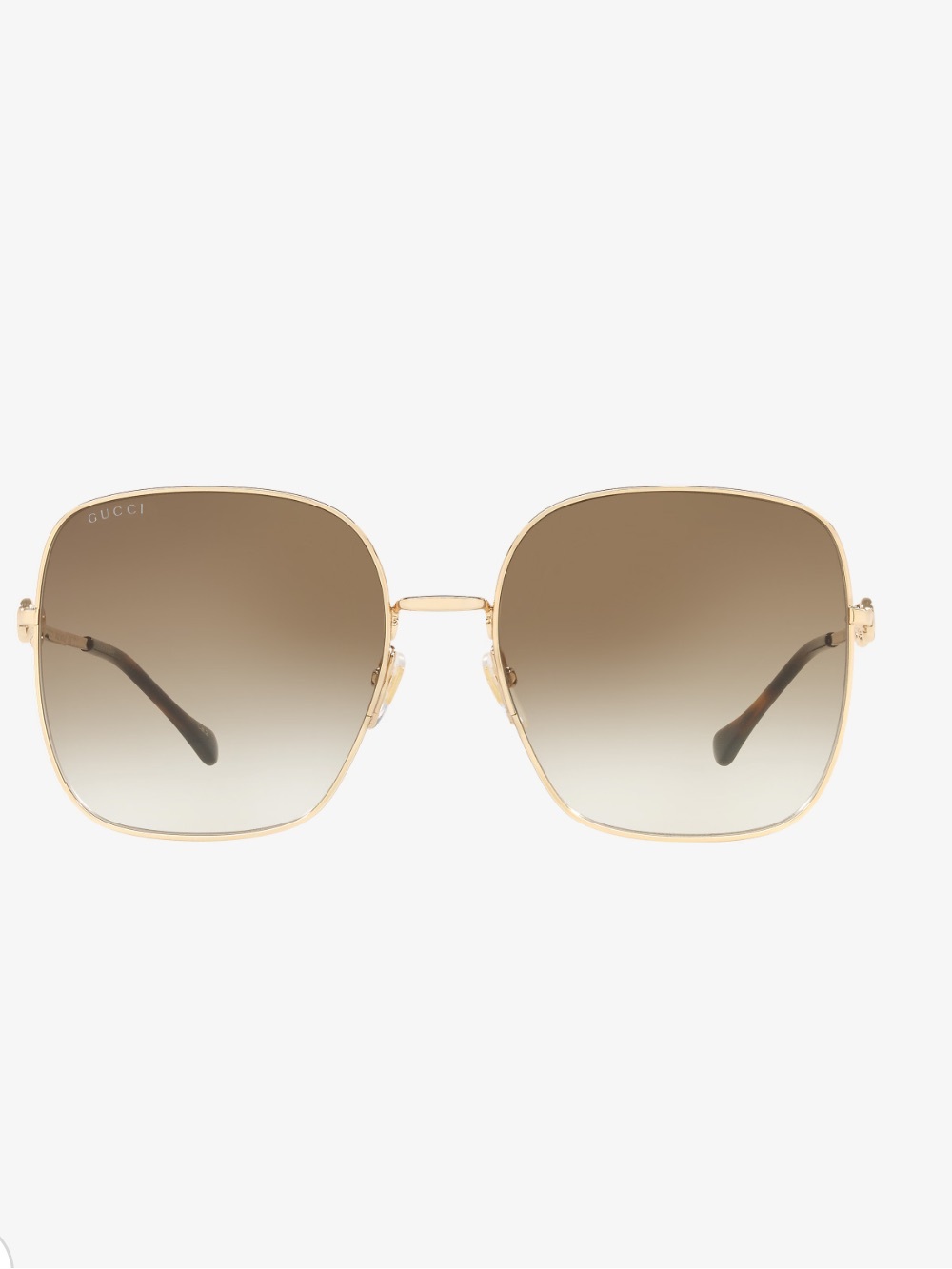 Gucci GG0879S Gold Frame Gradient Brown Square Women's Sunglasses